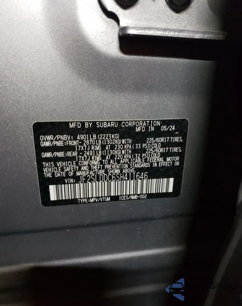 2025 Subaru Forester P from USA, damaged, VIN 411646